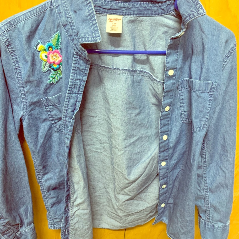 Kids button down embroidered shirt